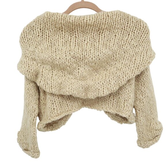 Convoy Wool Cardigan Womens L Beige L Boho Twee Rustic Twee Cottagecore Delicate - Picture 3 of 16